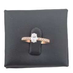 Prsten z bílého a růžového zlata 14Kt 1,79 g