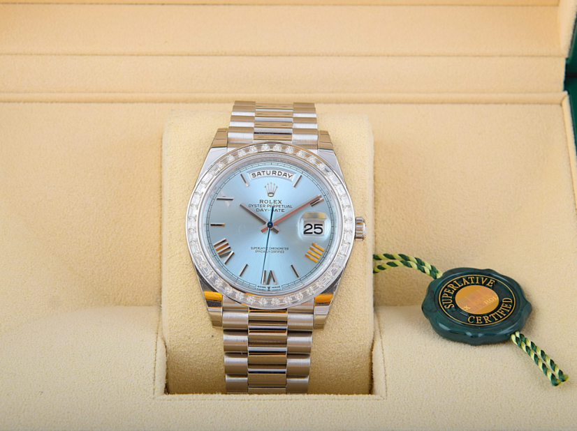 Rolex Day-Date 40mm Platina Diamonds