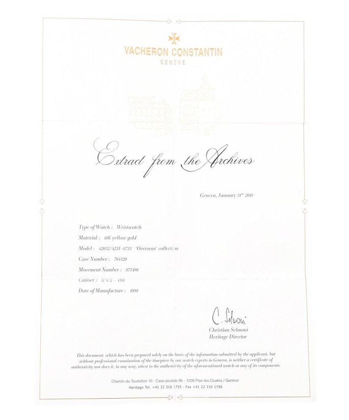 VACHERON CONSTANTIN overseas collection