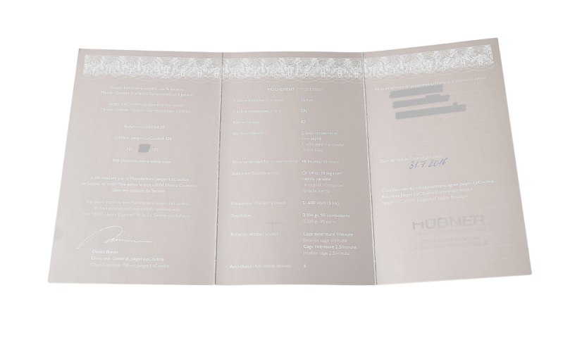 Jaeger-LeCoultre  Master Grande Tradition Gyrotourbillon 3 Jubilee