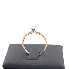 Prsten z bílého a růžového zlata 14Kt 1,79 g
