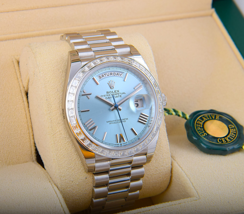 Rolex Day-Date 40mm Platina Diamonds