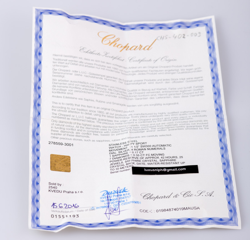 Chopard Happy Sport Původní cena 320.000,-
